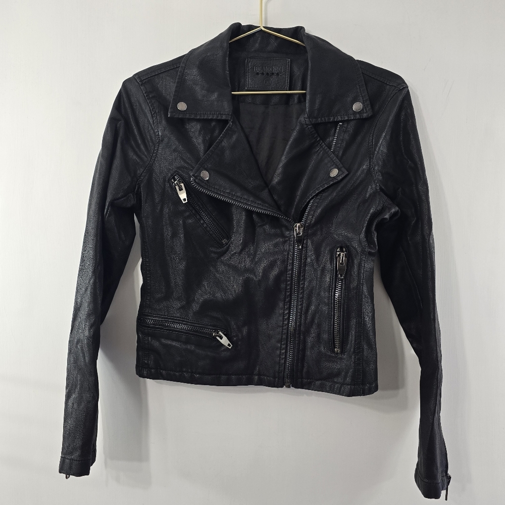 Blank NYC Faux Leather Vegan Moto Biker Rocker Chic Jacket Black Long Sleeve XS - Picture 3 of 15